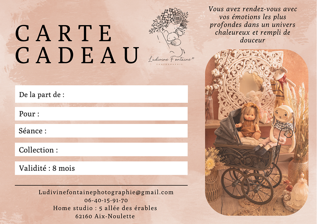 Carte cadeau photographe Béthune